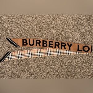 Vintage Check and Logo Print Silk Skinny Scarf